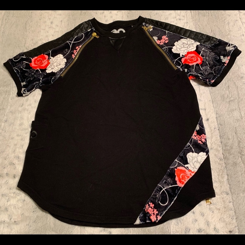 Frost Originals Black Floral Print T-shirt Medium